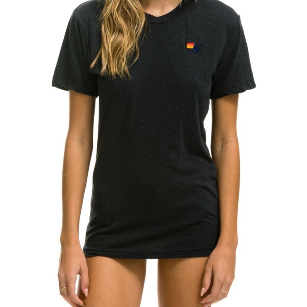 Aviator nation basic tee in charcoal-unisex size medium